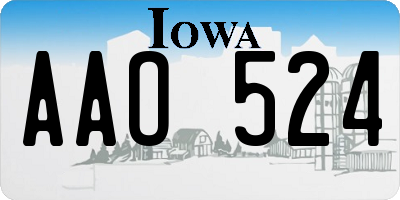 IA license plate AAO524