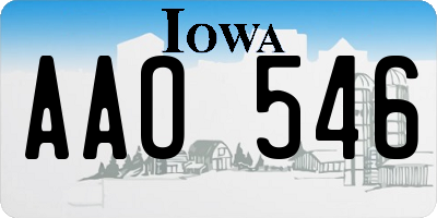 IA license plate AAO546