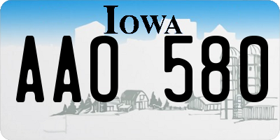 IA license plate AAO580