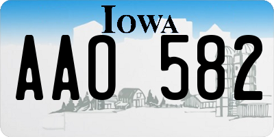 IA license plate AAO582