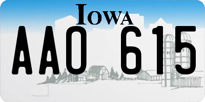 IA license plate AAO615