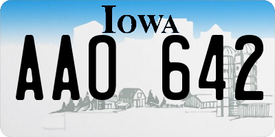IA license plate AAO642