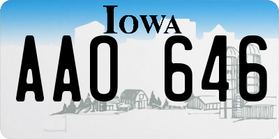 IA license plate AAO646
