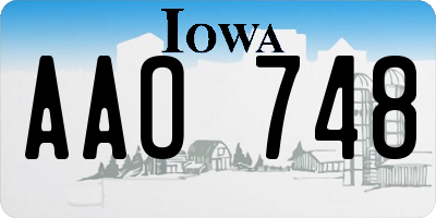 IA license plate AAO748