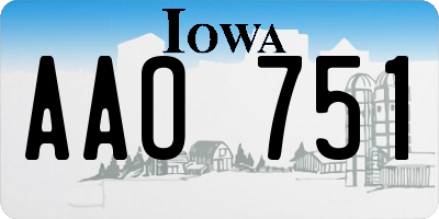 IA license plate AAO751