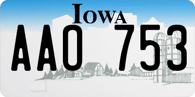 IA license plate AAO753