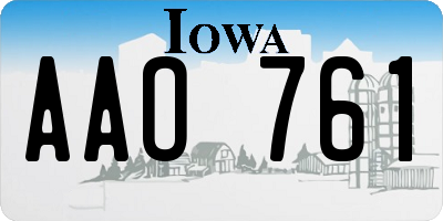 IA license plate AAO761