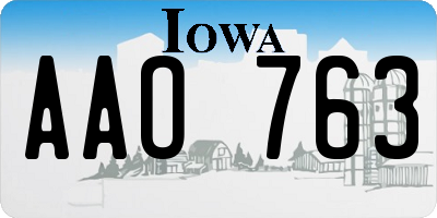 IA license plate AAO763