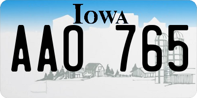 IA license plate AAO765