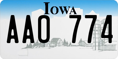 IA license plate AAO774