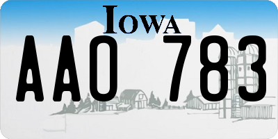 IA license plate AAO783