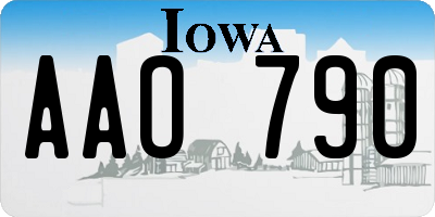 IA license plate AAO790