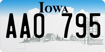 IA license plate AAO795