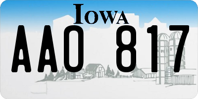 IA license plate AAO817