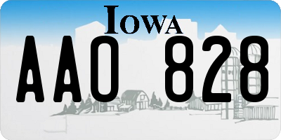 IA license plate AAO828