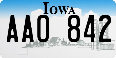 IA license plate AAO842