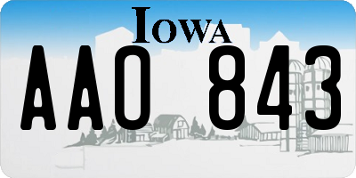 IA license plate AAO843