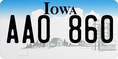 IA license plate AAO860