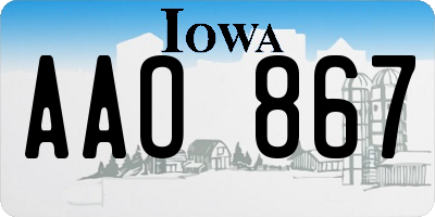 IA license plate AAO867