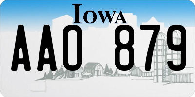 IA license plate AAO879
