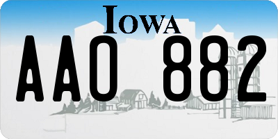 IA license plate AAO882
