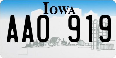 IA license plate AAO919