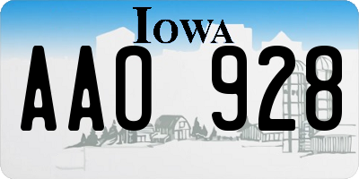 IA license plate AAO928