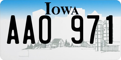 IA license plate AAO971