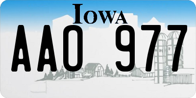 IA license plate AAO977