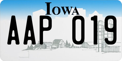 IA license plate AAP019