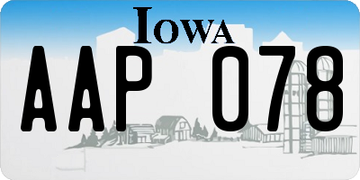 IA license plate AAP078