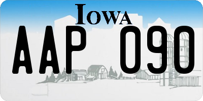 IA license plate AAP090