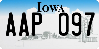 IA license plate AAP097