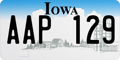 IA license plate AAP129