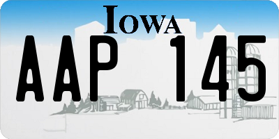 IA license plate AAP145