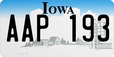 IA license plate AAP193