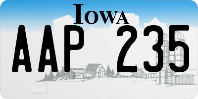 IA license plate AAP235