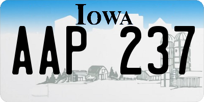 IA license plate AAP237