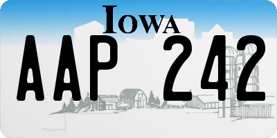 IA license plate AAP242
