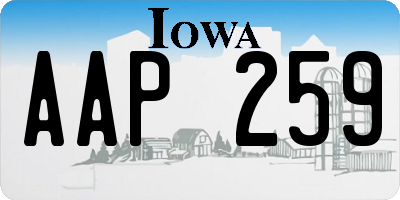 IA license plate AAP259