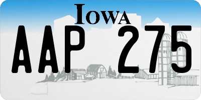 IA license plate AAP275