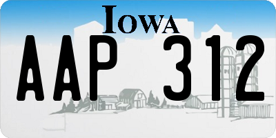 IA license plate AAP312
