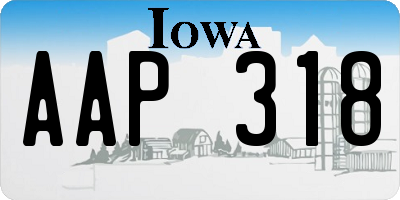 IA license plate AAP318