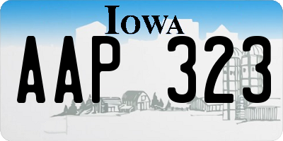 IA license plate AAP323