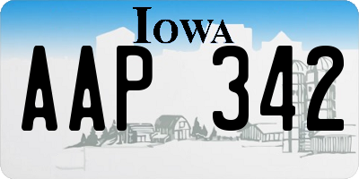 IA license plate AAP342