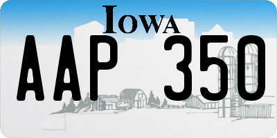 IA license plate AAP350