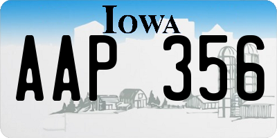 IA license plate AAP356