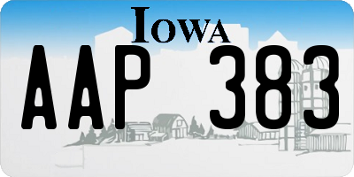 IA license plate AAP383