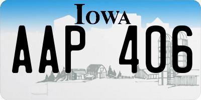 IA license plate AAP406