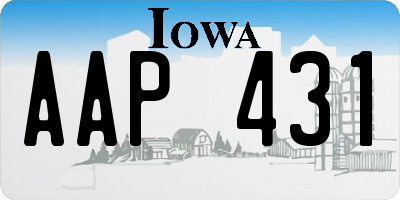 IA license plate AAP431